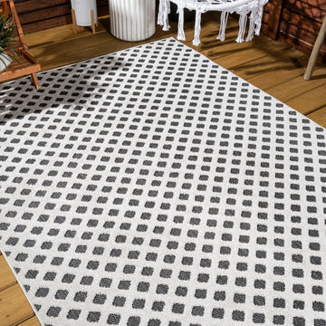 Rabat High-low Pile Mini-diamond Trellis Area Rug